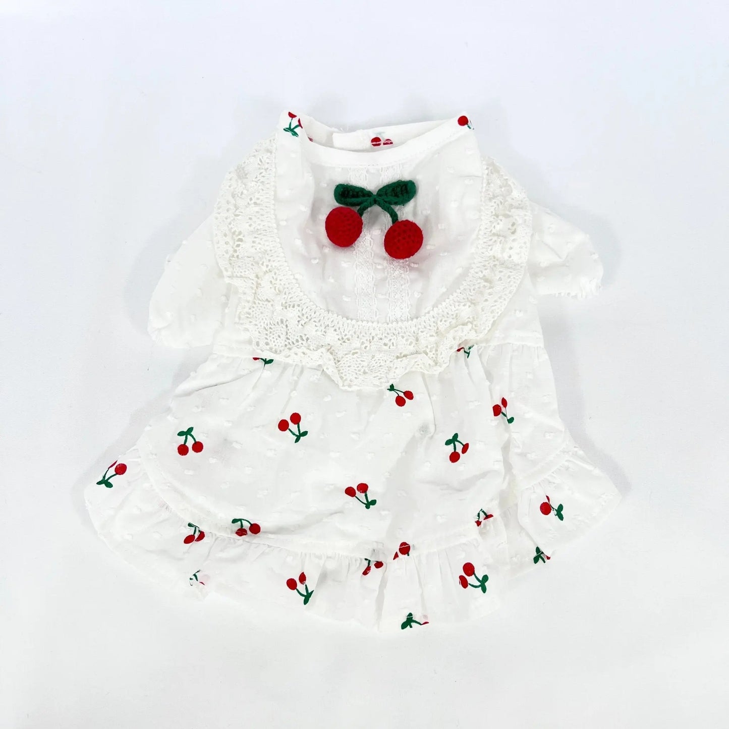 Cherry Blouse Puff Sleeves One - piece 【size M】 - LIKE ME