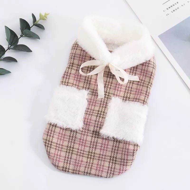 Tartan Check Boa Vest - LIKE ME