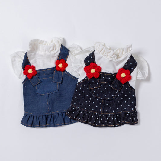 Flower Denim Dress - LIKE ME