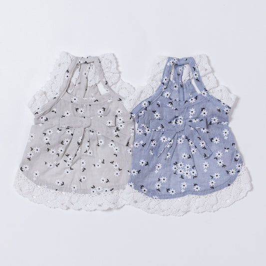 Lace Frill Flower Ribbon One - piece - LIKE ME