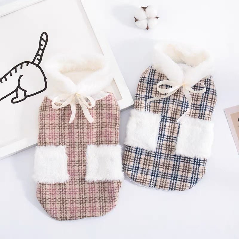 Tartan Check Boa Vest - LIKE ME