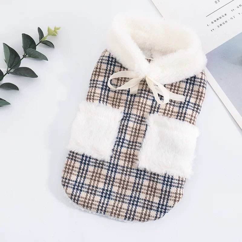 Tartan Check Boa Vest - LIKE ME