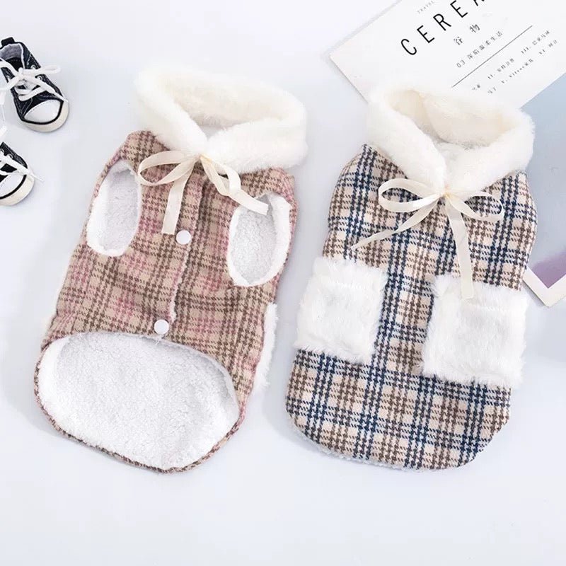 Tartan Check Boa Vest - LIKE ME